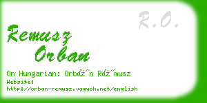 remusz orban business card
